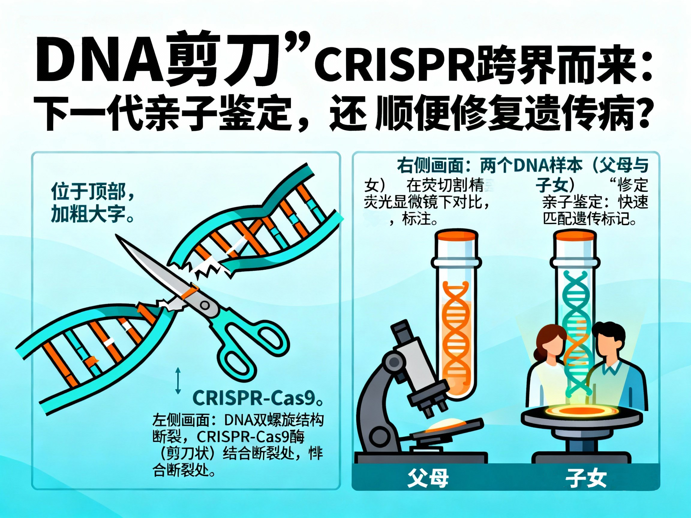 “DNA剪刀”CRISPR跨界而来：下一代亲子鉴定，还能顺便修复遗传病？