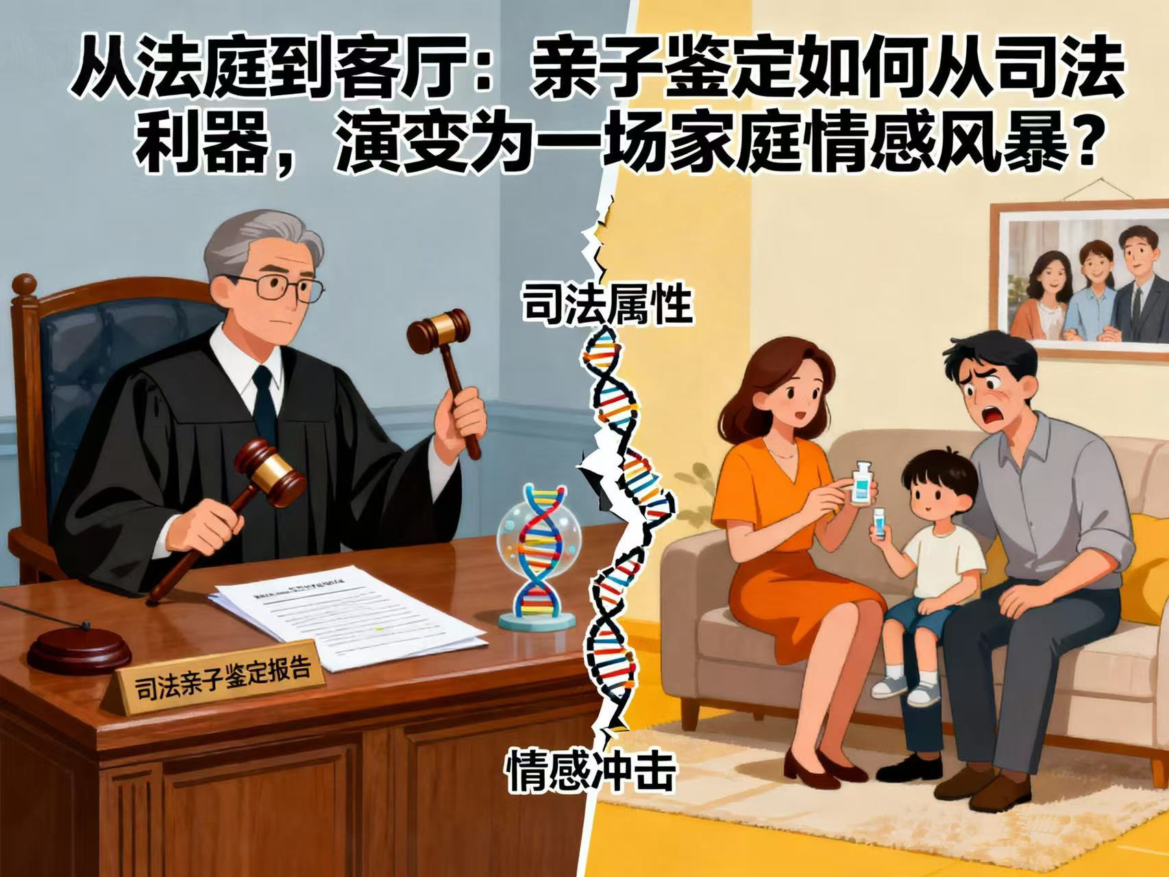 从法庭到客厅：亲子鉴定如何从司法利器，演变为一场家庭情感风暴？