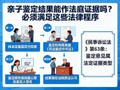 亲子鉴定结果能作法庭证据吗？必须满足这些法律程序