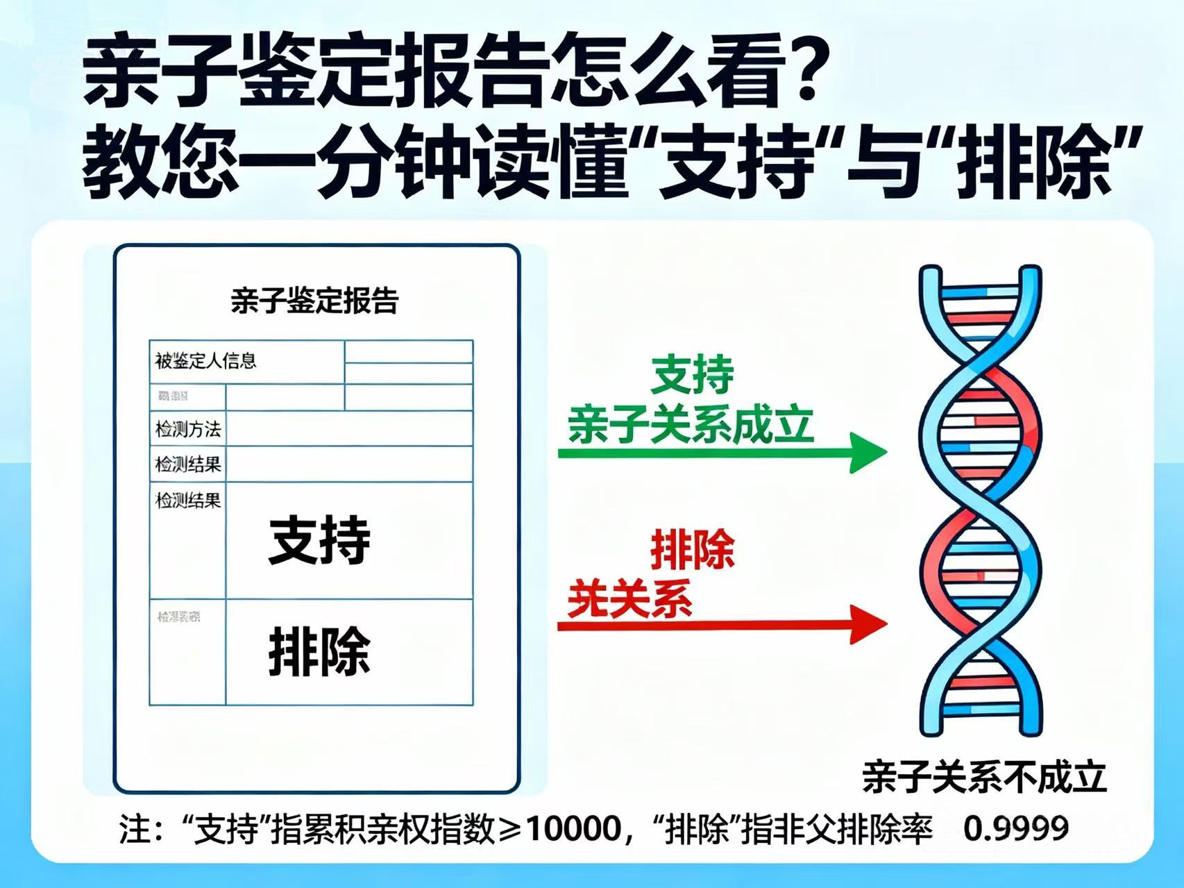 亲子鉴定报告怎么看？教您一分钟读懂“支持”与“排除”