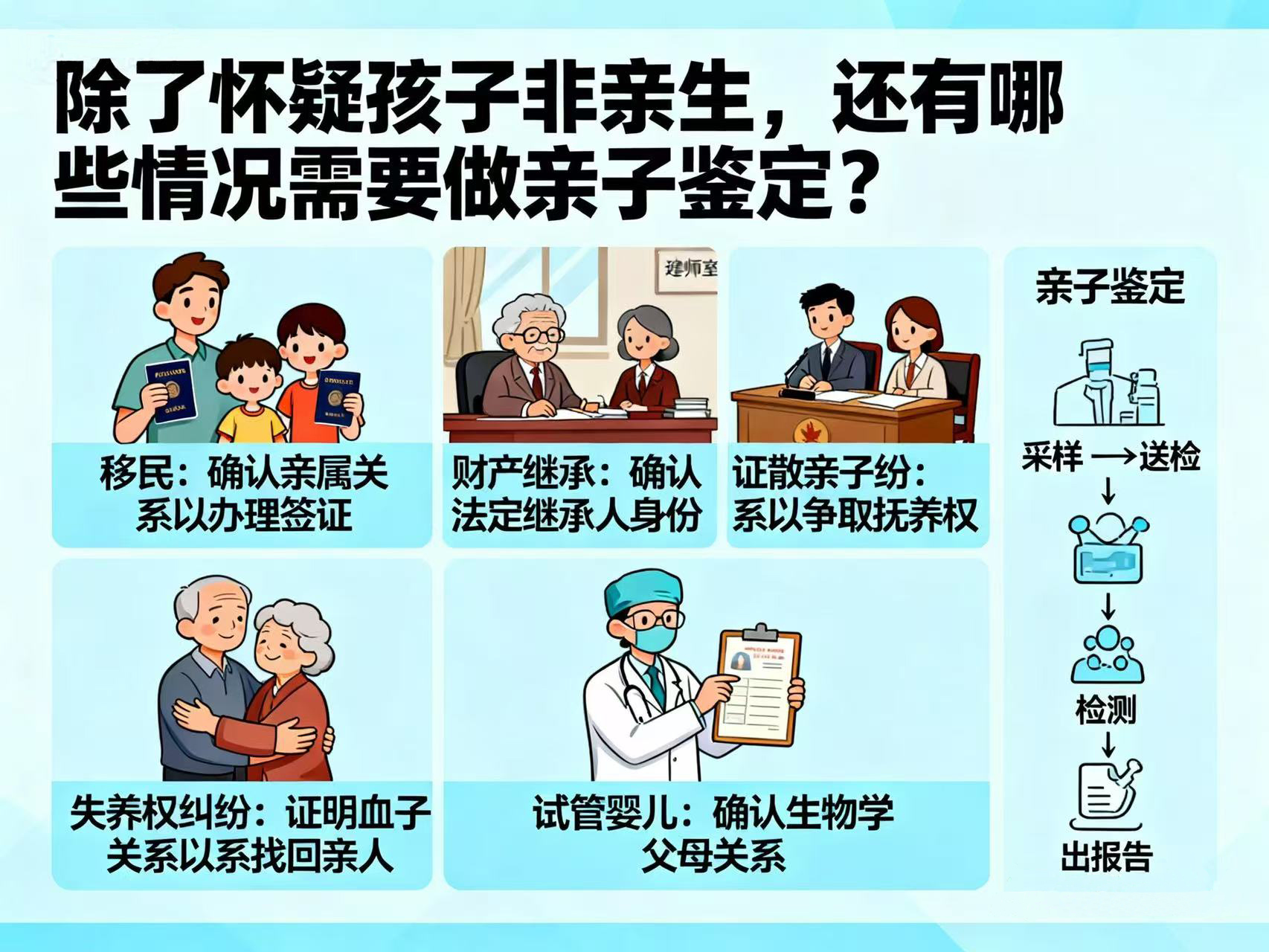 除了怀疑孩子非亲生，还有哪些情况需要做亲子鉴定？