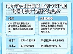 亲子鉴定报告单上的“CPI”和“亲权概率”是什么意思？