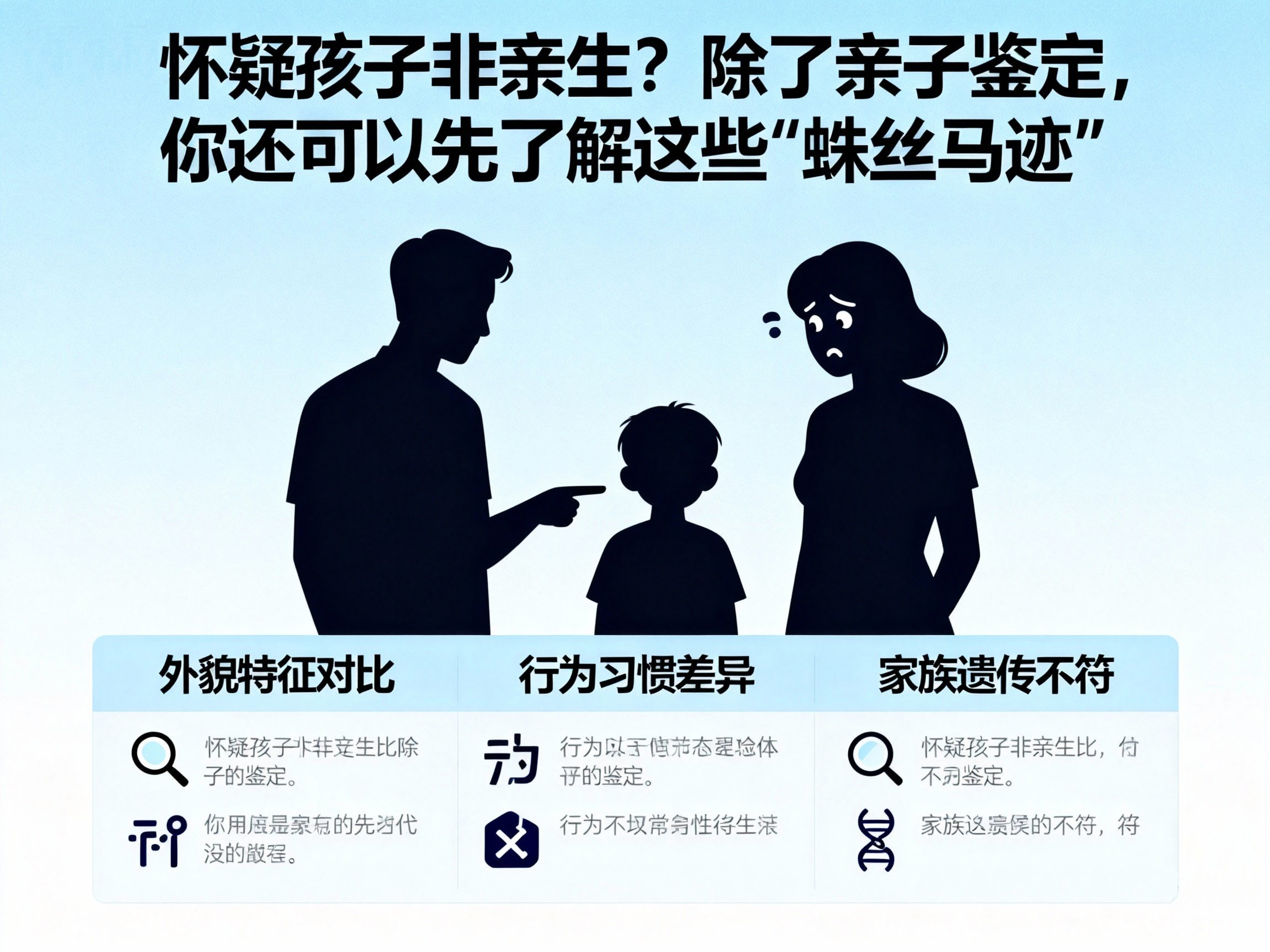 怀疑孩子非亲生？除了亲子鉴定，你还可以先了解这些“蛛丝马迹”